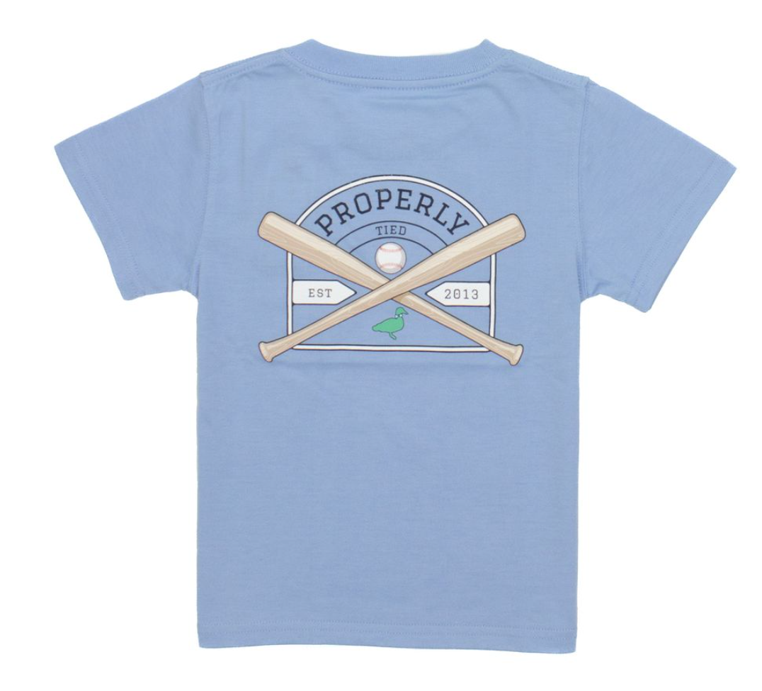 SS Baseball Shield Light Blue Rattles & Rhymes