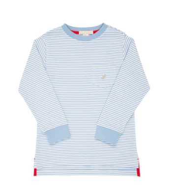 LS Carter Crewneck-PocketStork Barrington Blue Stripe/Grantley Gray