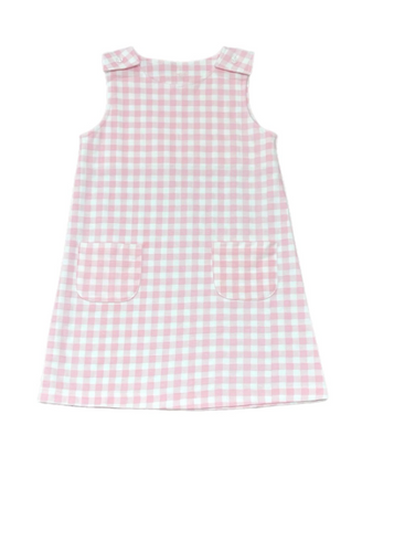 Savannah Scalloped Jumper, Pink Gingham *PRE ORDER*