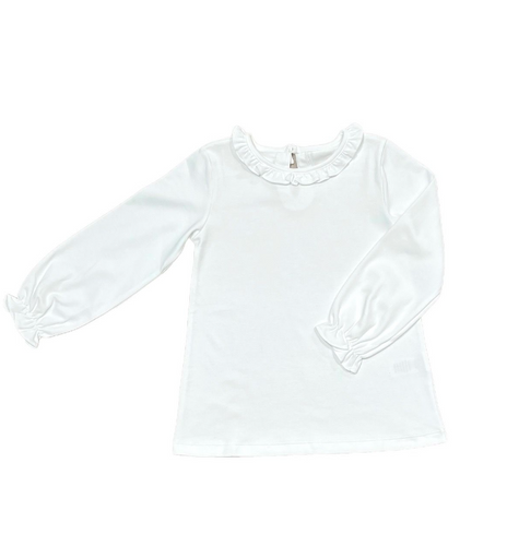 Pima Peter Pan Collar Top, White *PRE ORDER*