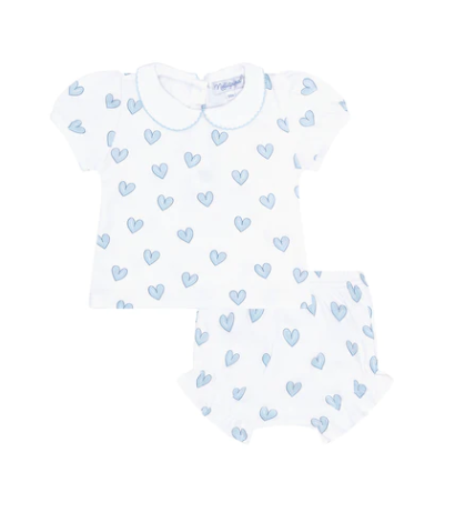 Blue Heart Diaper Cover Set