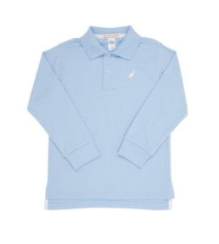 Prim and Proper Polo LS-Beale Street Blue/Multicolor