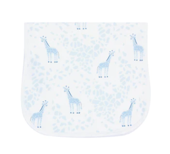 Blue Giraffe Print Burp Cloth