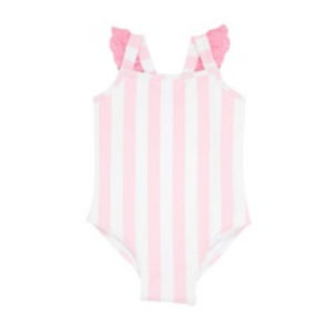 Long Bay Bathing Suit Caicos Cabana Stripe/Hamptons Hot Pink