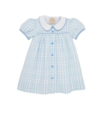 Tabitha's Teacher's Pet Dress Turks Teal Sewanee Seersucker