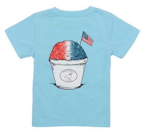 Boys American Chillin SS Aqua
