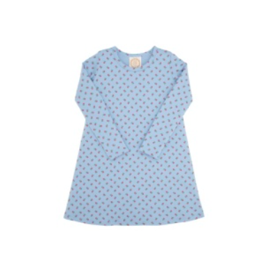 Long Sleeve Polly Play Dress Barrington Blue Midway Micro Floral