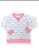 Load image into Gallery viewer, Sidney Sweatshirt (pink and blue bows knit)