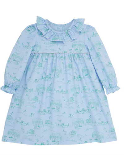 Ramona Ruffle Dress Germantown Toile