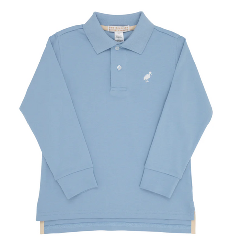 Prim & Proper Polo Barrington Blue Long Sleeve