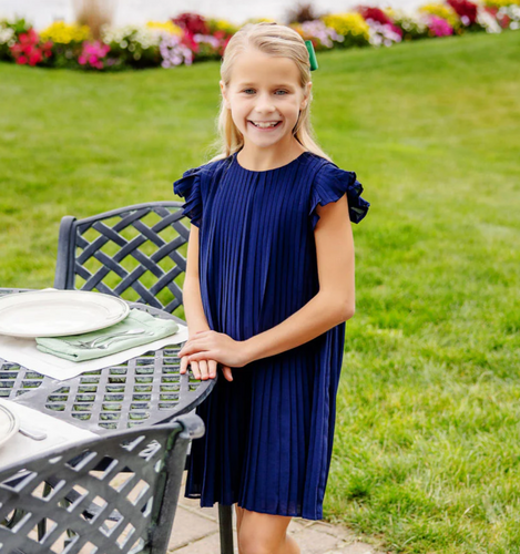 Piper Pleated Dress Nantucket Navy