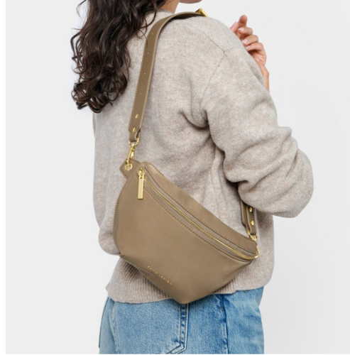 Nylon-Luxe Belt Bag Taupe