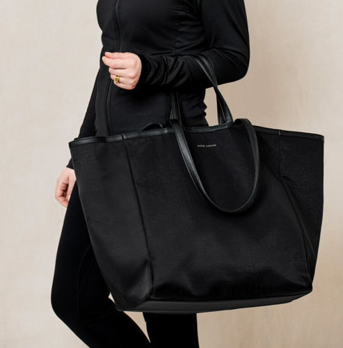 Nylon-Luxe Oversized Tote bag Black