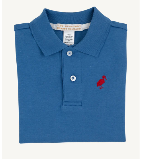 Prim & Proper Polo Wood Boat Blue Short Sleeve