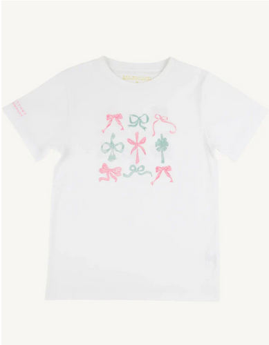 Sir Proper's T Shirt Worth Avenue White with Bows