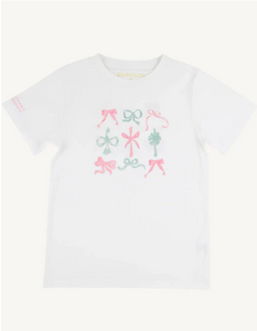 Sir Proper's T Shirt Worth Avenue White with Bows
