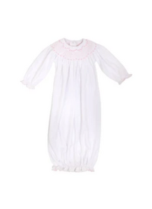 Sweetly Smocked Greeting Gown with Palm Beach Pink