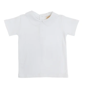 Peter Pan Collar Shirt  (Short Sleeve Pima) Worth Avenue White