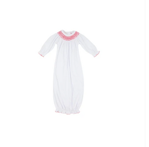 Sweetly Smocked Greeting Gown with Richmond Red
