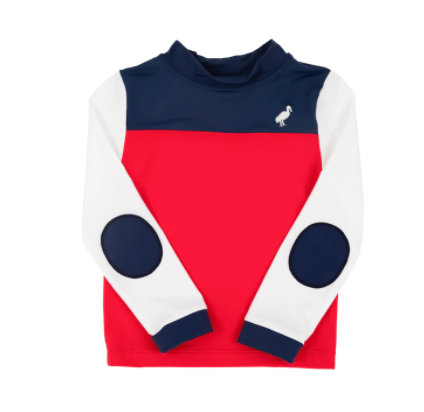 Wave Spotter Swim Shirt (nantucket navy, richmond red, and worth ave white