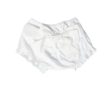 White baby bow bloomer