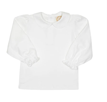Maudes LS Peter Pan Collar Worth Ave White