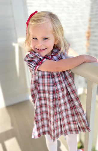 Paige Dress Christmas Plaid with Scalloped Collar