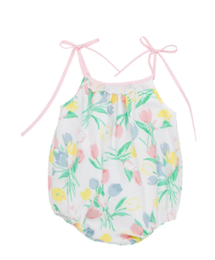 Junie B. Bubble - Broadcloth Elizabethtown Tulips/Palm Beach Pink