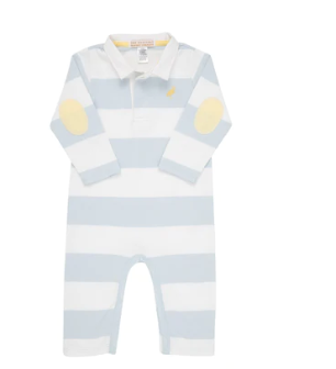 Sir Proper's Rugby Romper Buckhead Blue Rugby Stripe