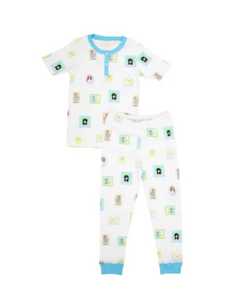 Suttons Short Sleeve Set Gallery Wall Paw-fection/Brookline Blue