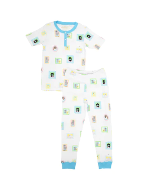 Suttons Short Sleeve Set Gallery Wall Paw-fection/Brookline Blue